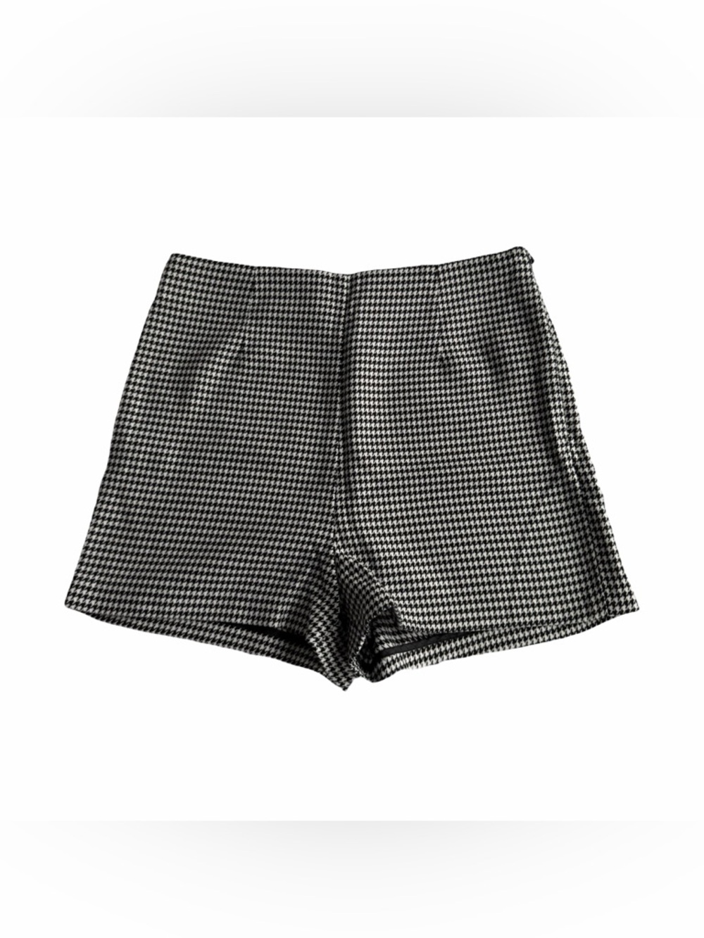 Houndstooth High-Waist Mini Shorts